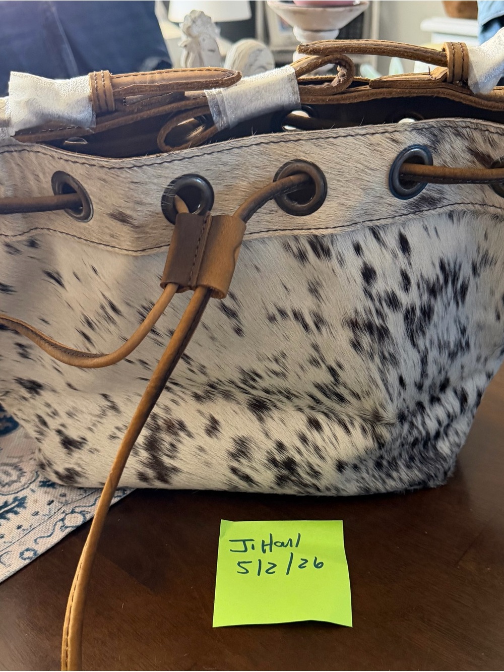 American Darling CC White & Brown Speckled Bucket Tote - Picture 2 of 7
